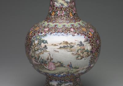 图片[2]-Painted enamel vase decorated with Western figures, Qianlong reign (1736-1795), Qing dynasty-China Archive